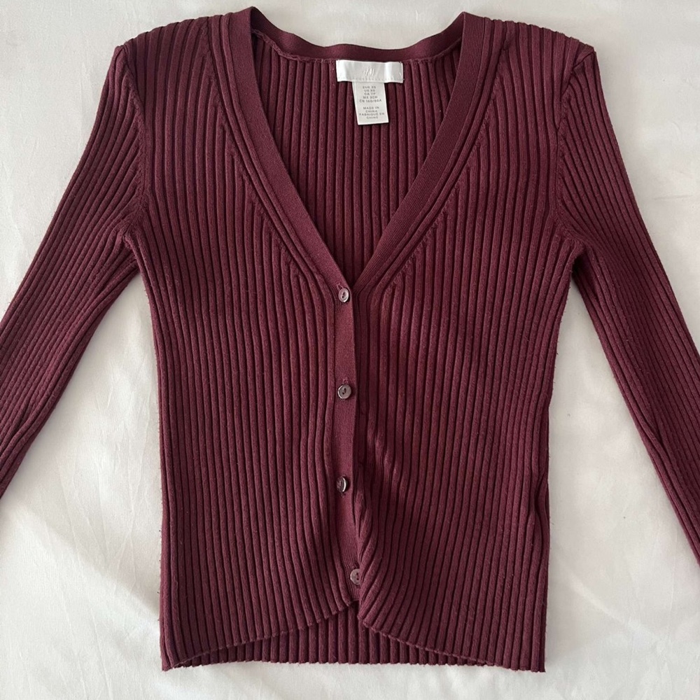 Burgundy Cardigan